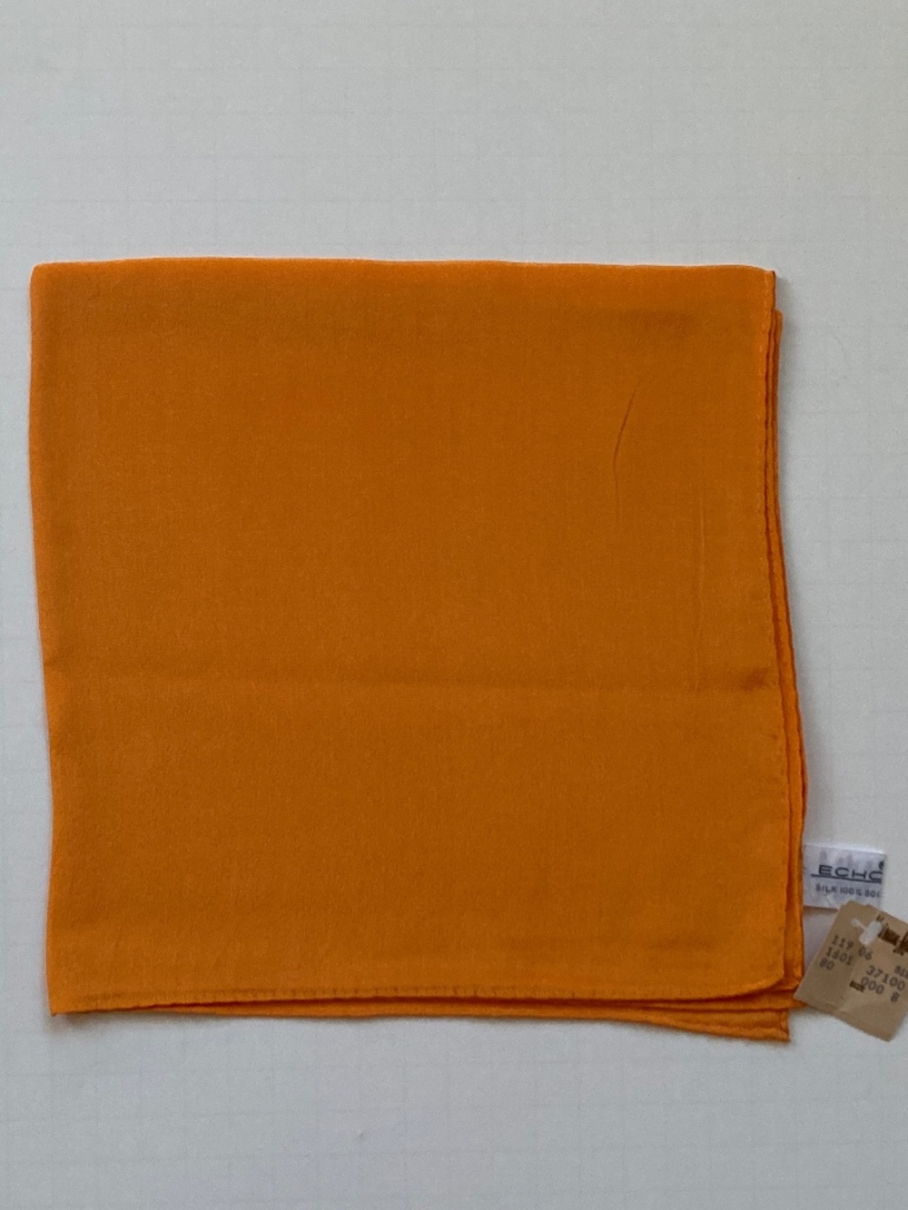 Echo Vintage 100% Silk 17" Square Scarf/Orange/From Neiman Marcus/NWT!!!
